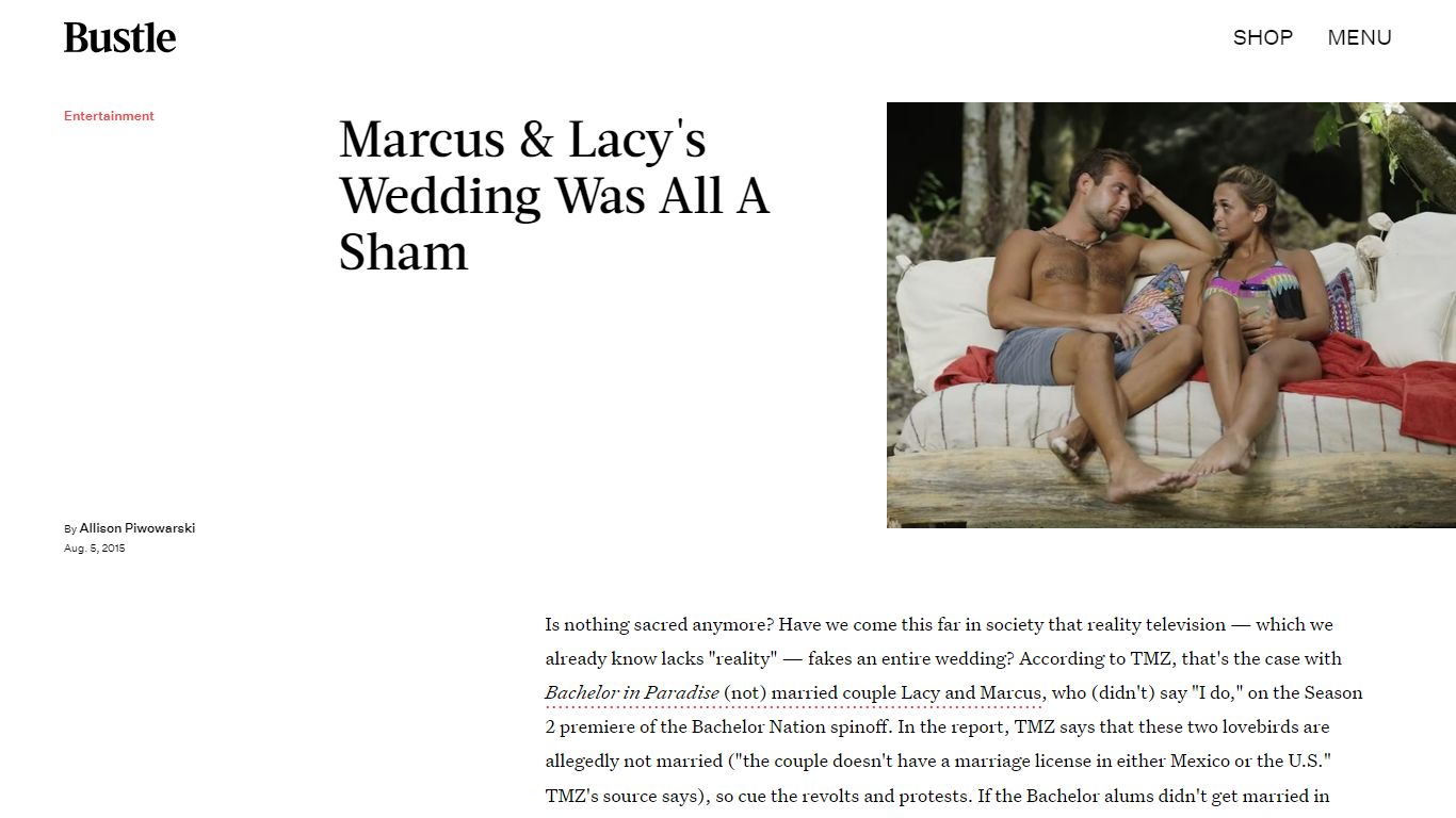 Marcus & Lacy's Wedding Was All A Sham - Bustle